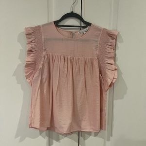 English Factory Light Pink Linen Blouse